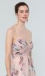 Mauve Floral-Print Long Bridesmaid Dress by KL-200170