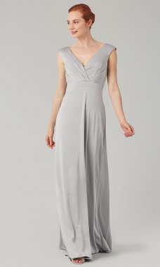 V-Neck Long Sterling Bridesmaid Dress KL-200172-v