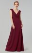 Long V-Neck Satin Bridesmaid Dress by KL-200172