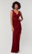 V-Neck Long Faux-Wrap Bridesmaid Dress by KL-200183