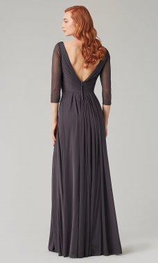 V-Neck Stretch Chiffon Bridesmaid Dress KL-200184-v