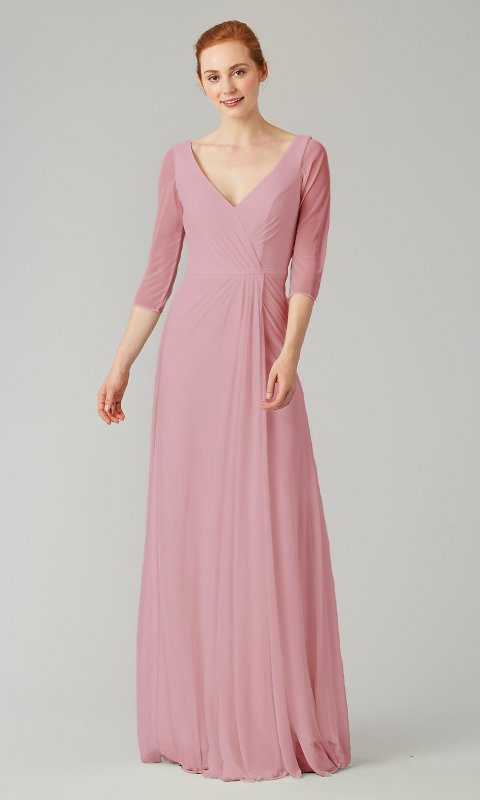 V-Neck Stretch Chiffon Bridesmaid Dress KL-200184-v