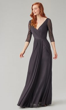 V-Neck Stretch Chiffon Bridesmaid Dress KL-200184-v