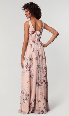 Floral-Print Mauve Rose Bridesmaid Dress by KL-200186