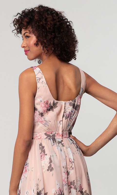 Floral-Print Mauve Rose Bridesmaid Dress by KL-200186