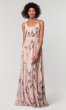 Floral-Print Mauve Rose Bridesmaid Dress by KL-200186