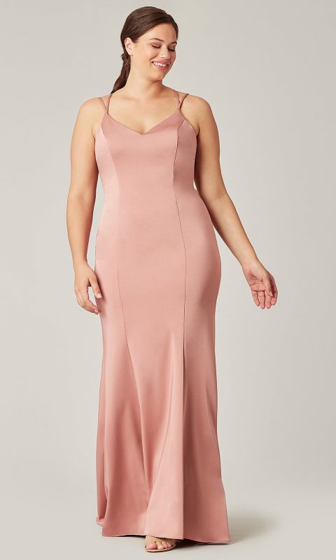 Long Bridesmaid Dress with Embroidered Train KL-200191