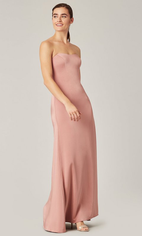 Corset-Back Strapless Bridesmaid Dress by KL-200193