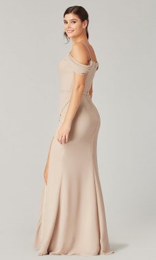 Cold-Shoulder Chiffon Bridesmaid Dress KL-200194