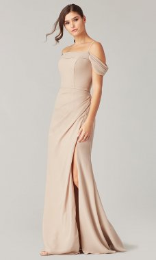 Cold-Shoulder Chiffon Bridesmaid Dress KL-200194