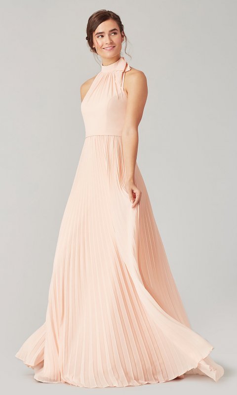 Long High-Neck Halter Bridesmaid Dress by KL-200197