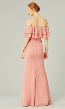 Long Strapless Bridesmaid Dress with Ruffles KL-200198