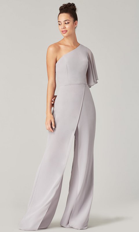 One-Shoulder Long Bridesmaid Jumpsuit KL-200199