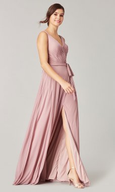 Long V-Neck Bridesmaid Dress KL-200200