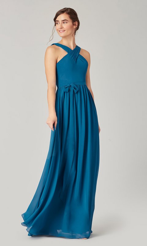 Long Chiffon High-Neck Bridesmaid Dress by KL-200201
