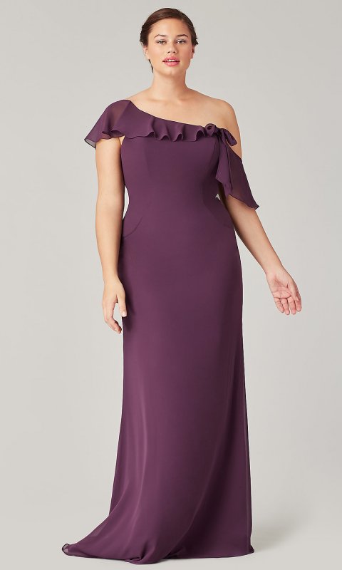 Long One-Shoulder Chiffon Bridesmaid Dress KL-200203