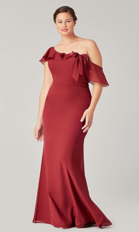 Long One-Shoulder Chiffon Bridesmaid Dress KL-200203