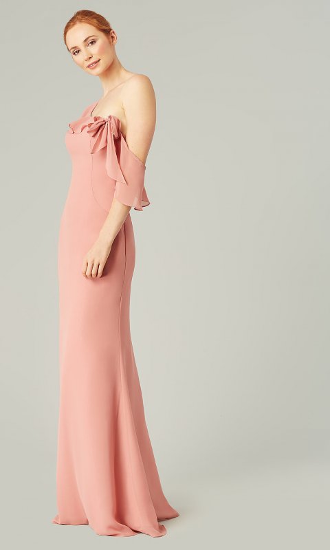 Long One-Shoulder Chiffon Bridesmaid Dress KL-200203