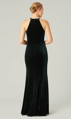 Emerald Green Long Velvet Bridesmaid Dress KL-200209e