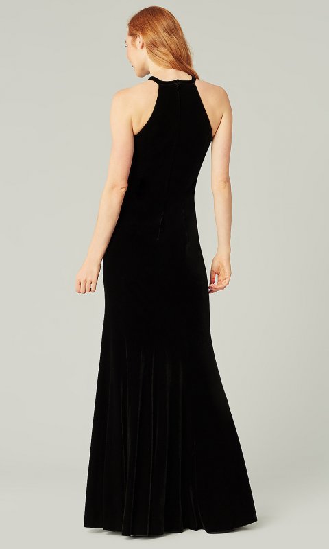 Pink Quartz Long Velvet Bridesmaid Dress by KL-200209q