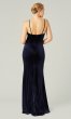 Long Sapphire Blue Velvet Bridesmaid Dress KL-200211s