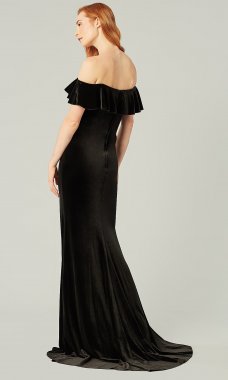 Onyx Off Shoulder Long Bridesmaid Dress KL-200213o