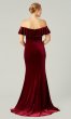 Ruby Off Shoulder Long Velvet Bridesmaid KL-200213r