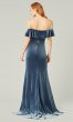 Off Shoulder Long Velvet Topaz Bridesmaid Dress KL-200213t