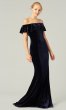 Off Shoulder Long Velvet Topaz Bridesmaid Dress KL-200213t