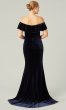 Off Shoulder Long Velvet Topaz Bridesmaid Dress KL-200213t