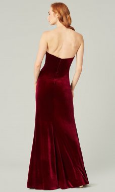 Velvet Ruby Long Strapless Bridesmaid Dress KL-200214r