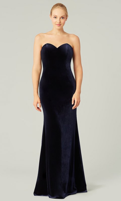Sapphire Long Strapless Bridesmaid Dress by KL-200214s