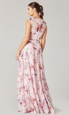 Floral Print Long Bridesmaid Dress KL-200217