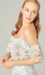 Long Blue Floral-Print Bridesmaid Dress KL-200222