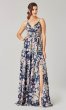 Floral Print Long V-Neck Bridesmaid Dress KL-200223