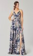 Floral Print Long V-Neck Bridesmaid Dress KL-200223