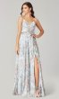 Floral Print Long V-Neck Bridesmaid Dress KL-200223