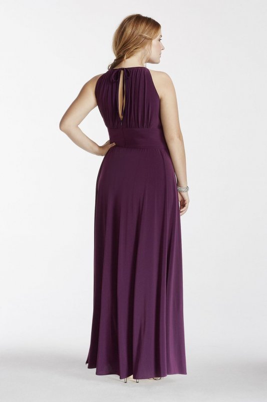 Sleeveless Keyhole Beaded Waist Plus Size Dress 1298W