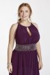 Sleeveless Keyhole Beaded Waist Plus Size Dress 1298W
