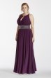 Sleeveless Keyhole Beaded Waist Plus Size Dress 1298W