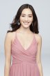 Soft Pleated Mesh Gown with Illusion Back Haute Nites 130240