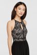 Lace Keyhole Halter Dress with Jersey Skirt Nightway 21348