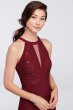Long Halter Lace Dress with Illusion Cutout 21434