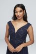 Off-the-Shoulder Metallic Lace and Chiffon Gown 3471RJ4C