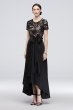 Stretch Satin High-Low A-Line Dress with Sequins 3492