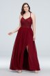 Glitter Lace Bodice Plus Size Gown with Cutouts 3930AQ4W
