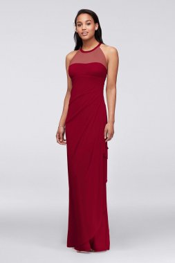 Extra Length Mesh Dress with Illusion Neckline 4XLF15662
