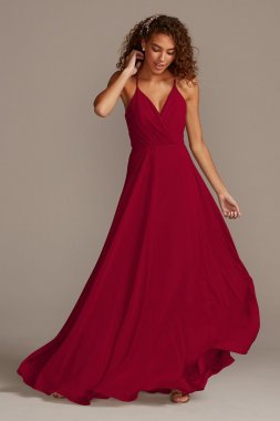 Spaghetti Strap Full Skirt Tall Bridesmaid Dress 4XLF20064