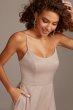 Crepe-Back Satin Spaghetti Tall Bridesmaid Dress 4XLF20095