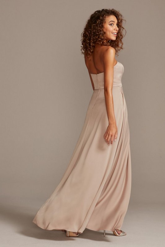 Crepe-Back Satin Strapless Tall Bridesmaid Dress 4XLF20097